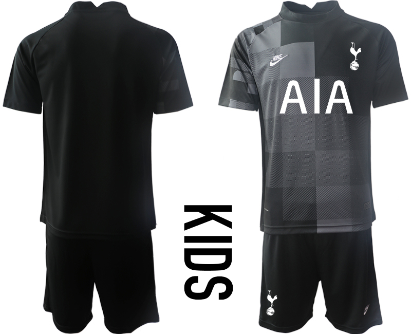 Youth 2021-2022 Club Tottenham black goalkeeper blank Nike Soccer Jersey->customized soccer jersey->Custom Jersey